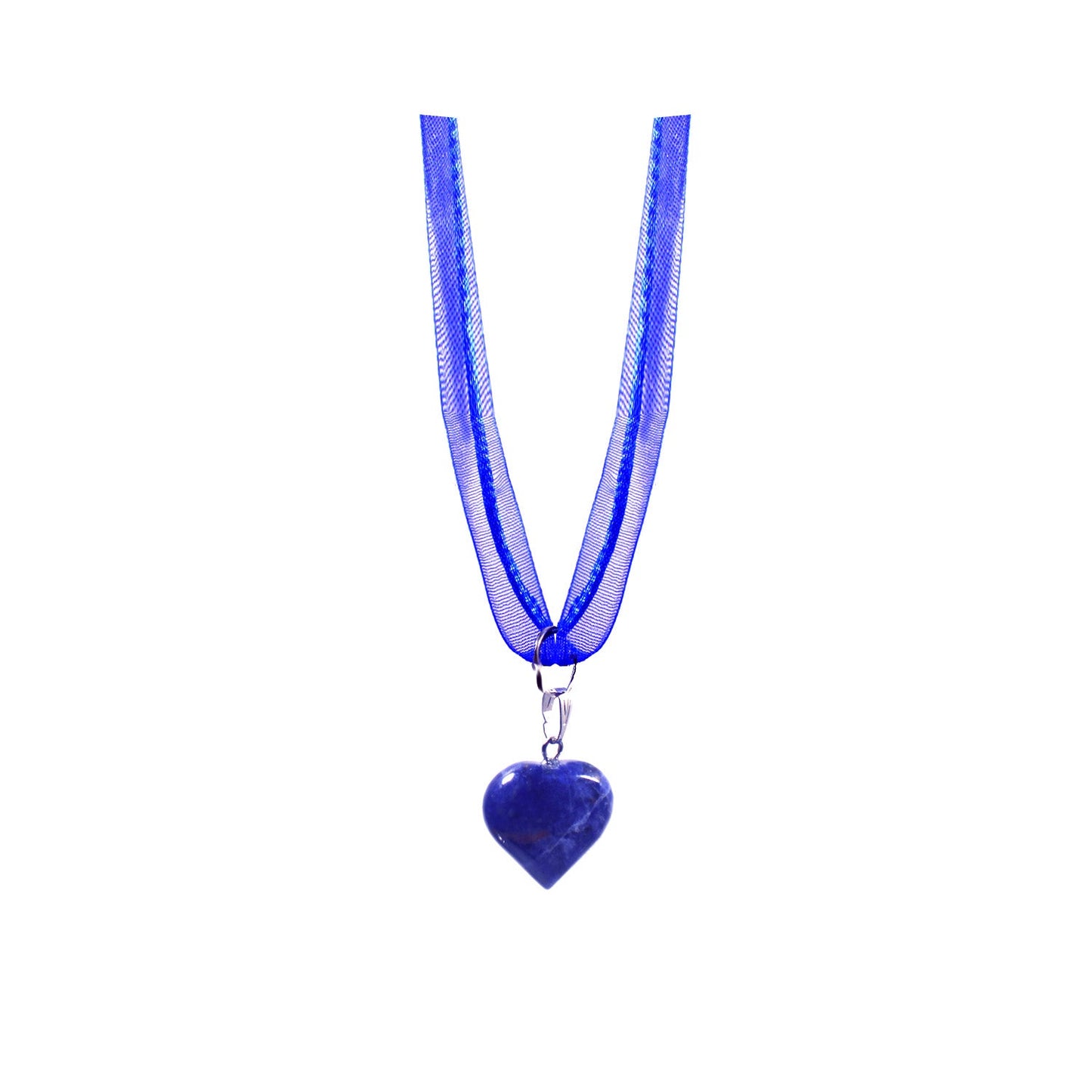 Adjustable Sodalite blue organza necklace