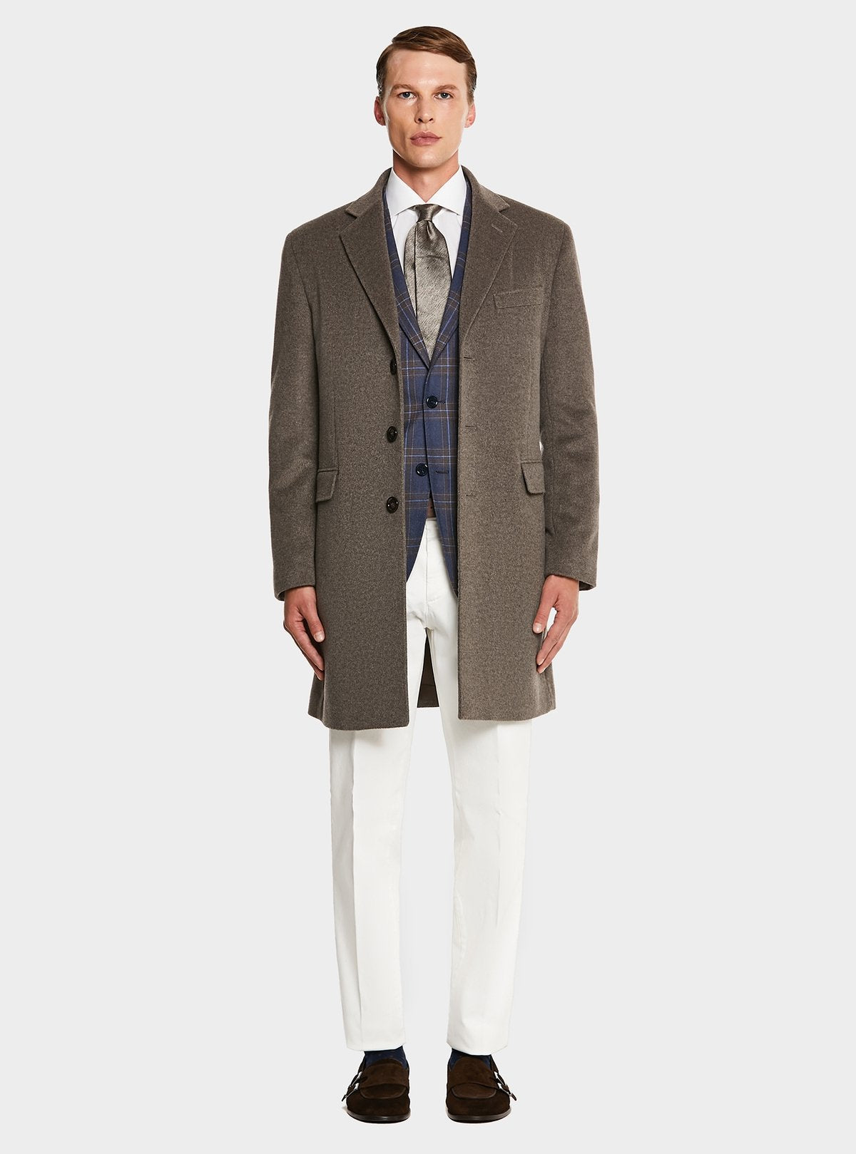 Cappotto monopetto in misto lana e cashmere