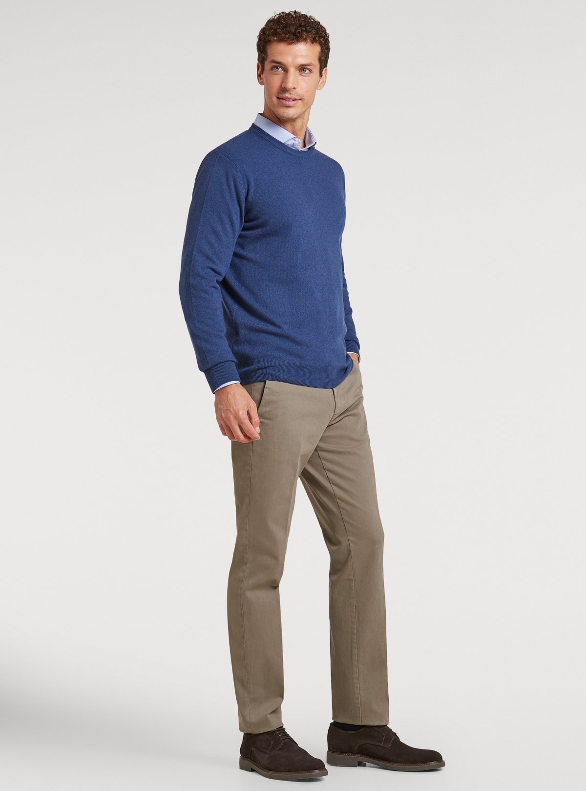 Maglia girocollo in lana e cashmere