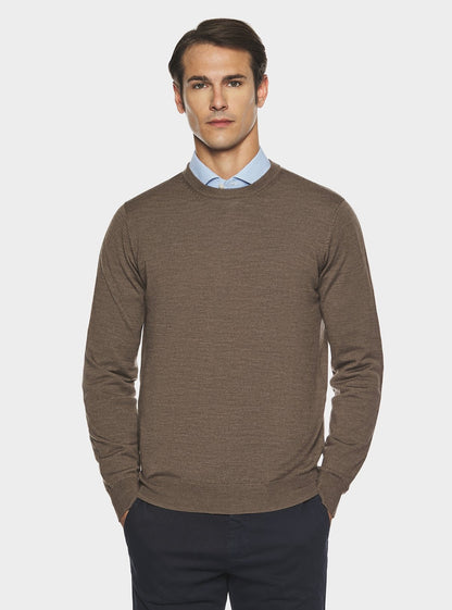 Maglia girocollo in pura lana merino