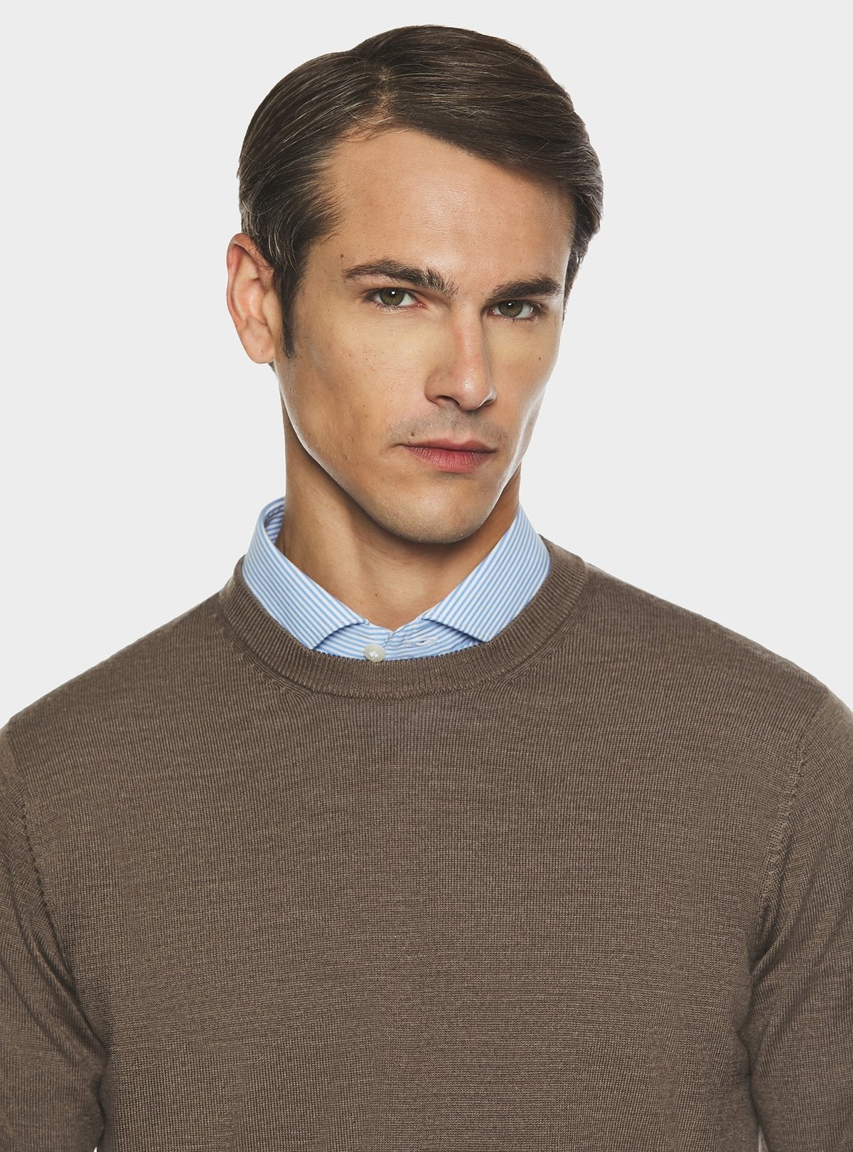 Maglia girocollo in pura lana merino