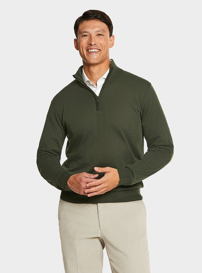 Maglia mezza zip tinta unita