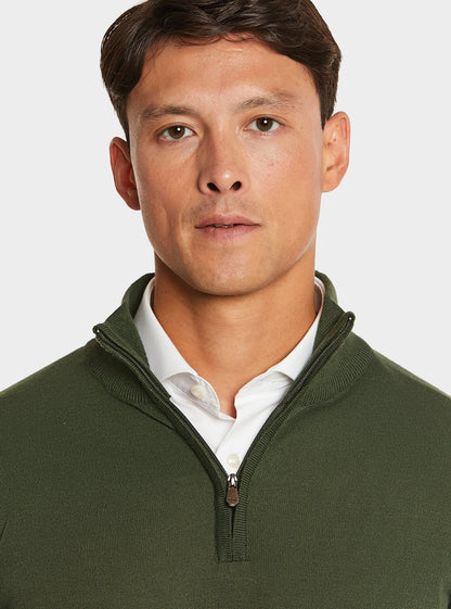 Maglia mezza zip tinta unita