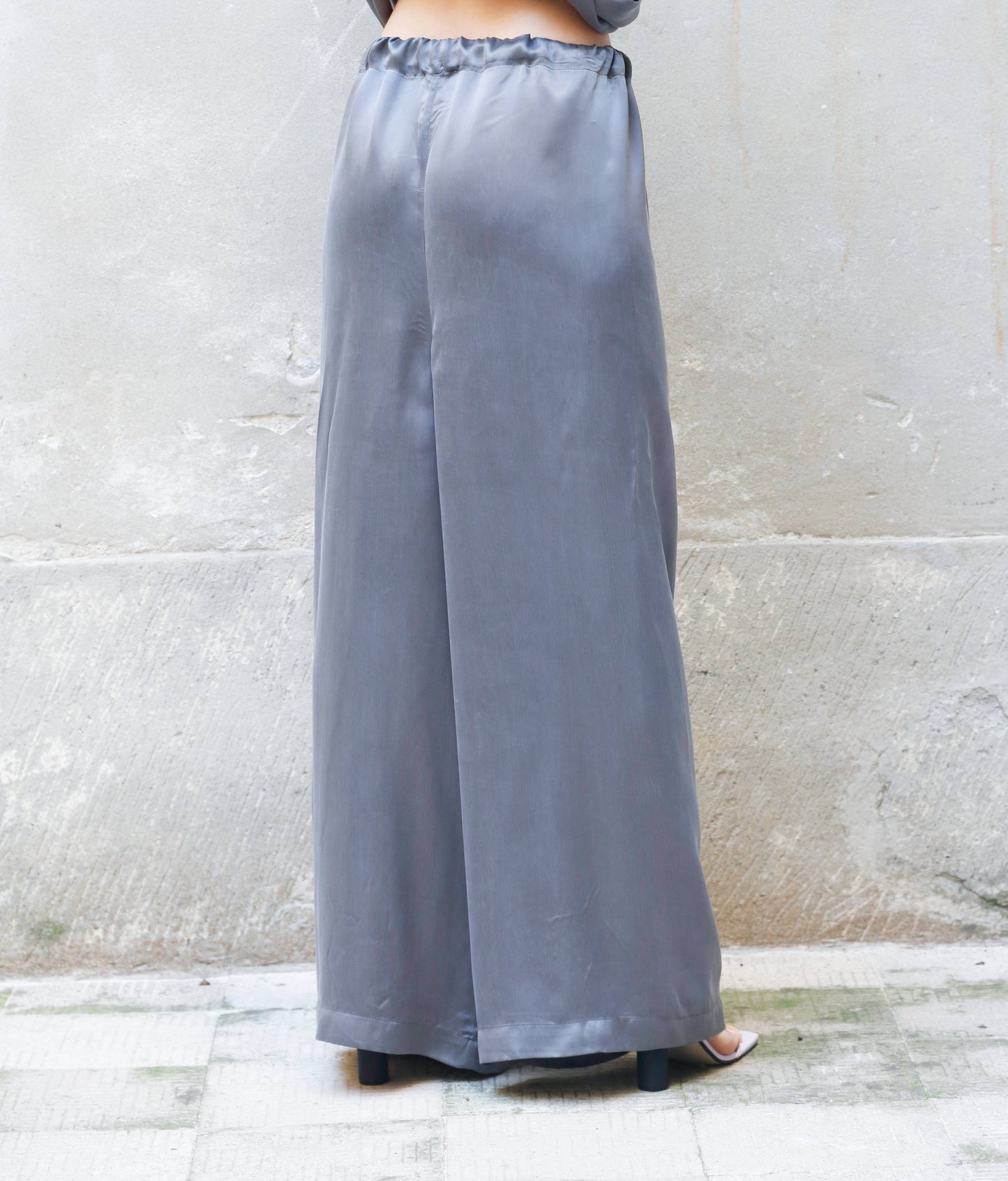 Low Waist Long Wide Pants 100% Bemberg