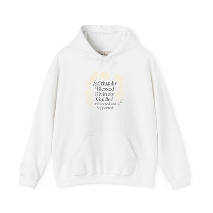 Hoodie — "Spiritually Blessed, Divinely Guided" Floral Comfort Hoodie