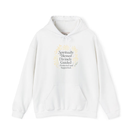 Hoodie — "Spiritually Blessed, Divinely Guided" Floral Comfort Hoodie