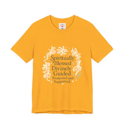 Spiritually Blessed Tee — "Spiritually Blessed, Divinely Guided" Floral Graphic T-Shirt