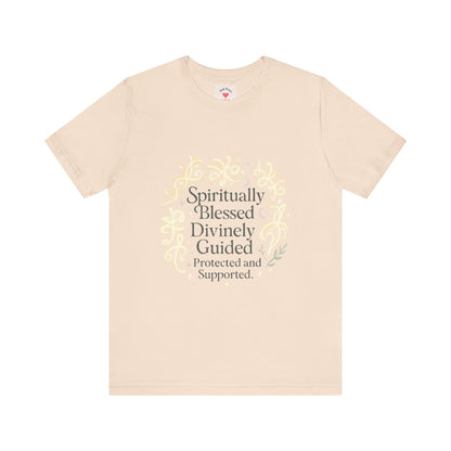 Spiritually Blessed Tee — "Spiritually Blessed, Divinely Guided" Floral Graphic T-Shirt