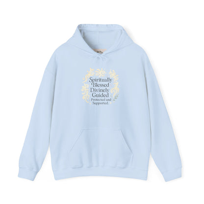Hoodie — "Spiritually Blessed, Divinely Guided" Floral Comfort Hoodie
