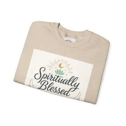 Spiritually Blessed Crewneck Sweatshirt — "Spiritually Blessed, Divinely Guided" Inspirational Pullover
