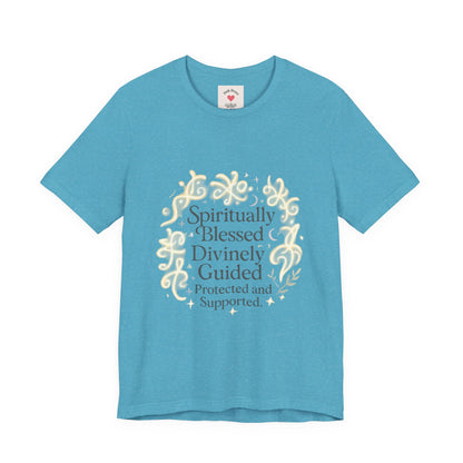 Spiritually Blessed Tee — "Spiritually Blessed, Divinely Guided" Floral Graphic T-Shirt