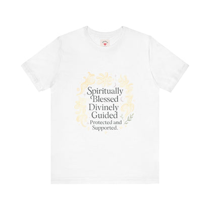 Spiritually Blessed Tee — "Spiritually Blessed, Divinely Guided" Floral Graphic T-Shirt