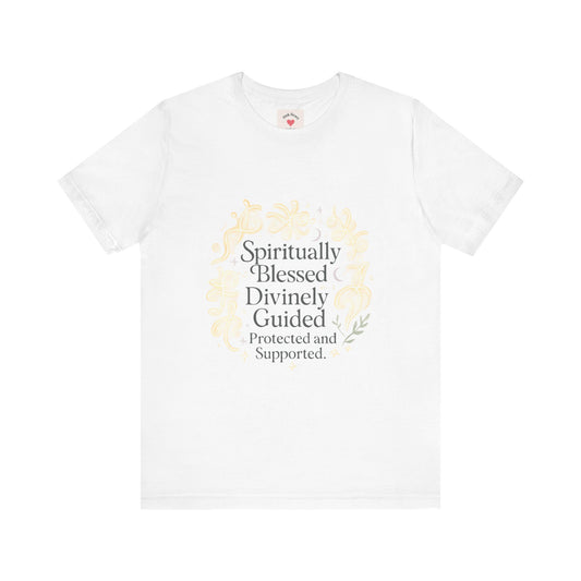 Spiritually Blessed Tee — "Spiritually Blessed, Divinely Guided" Floral Graphic T-Shirt