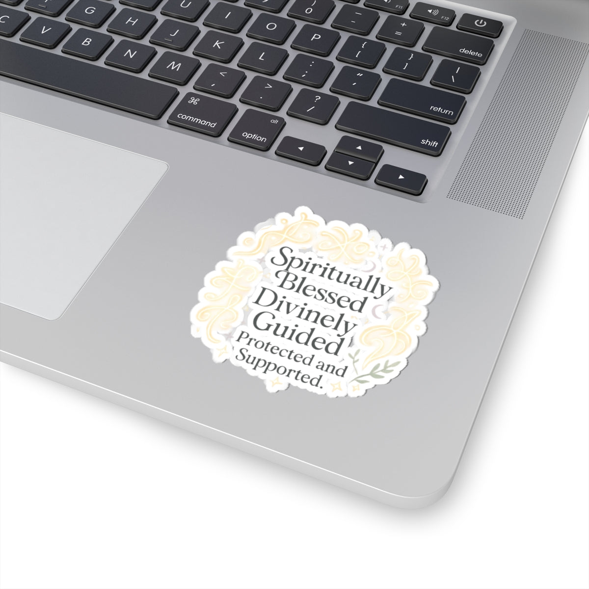 Spiritually Blessed Divinely Guided Sticker — Inspirational Kiss-Cut Vinyl