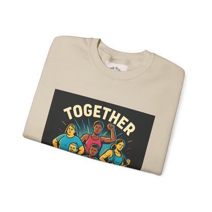 Crewneck Sweatshirt — “Together We Rise” Diversity Unity Graphic