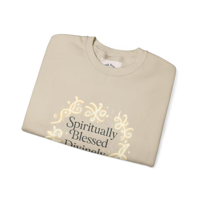 Spiritionally Blessed Crewneck Sweatshirt — "Spiritually Blessed, Divinely Guided" Inspirational Pullover