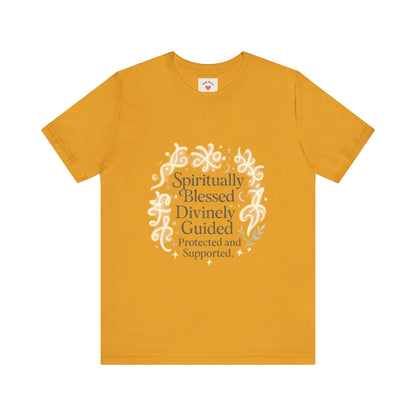Spiritually Blessed Tee — "Spiritually Blessed, Divinely Guided" Floral Graphic T-Shirt