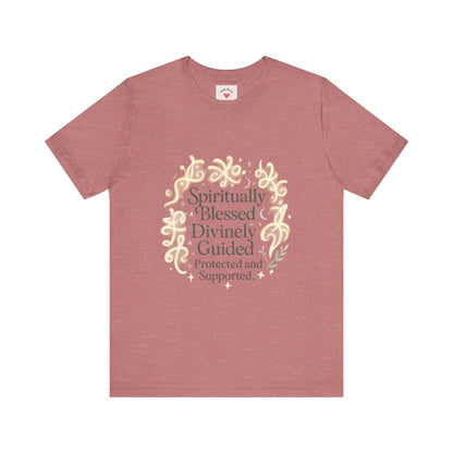 Spiritually Blessed Tee — "Spiritually Blessed, Divinely Guided" Floral Graphic T-Shirt