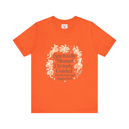 Spiritually Blessed Tee — "Spiritually Blessed, Divinely Guided" Floral Graphic T-Shirt