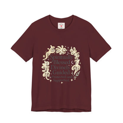 Spiritually Blessed Tee — "Spiritually Blessed, Divinely Guided" Floral Graphic T-Shirt