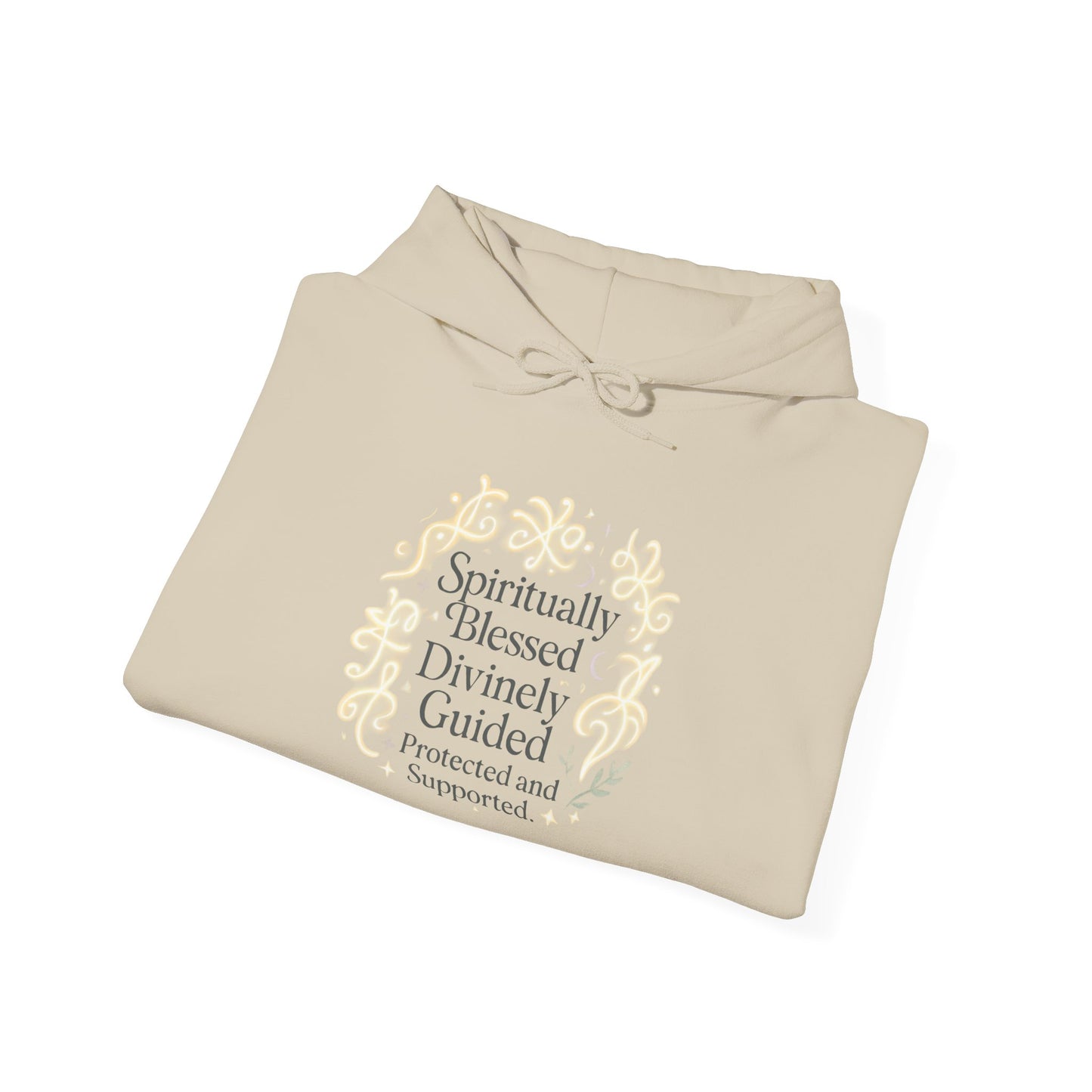 Hoodie — "Spiritually Blessed, Divinely Guided" Floral Comfort Hoodie