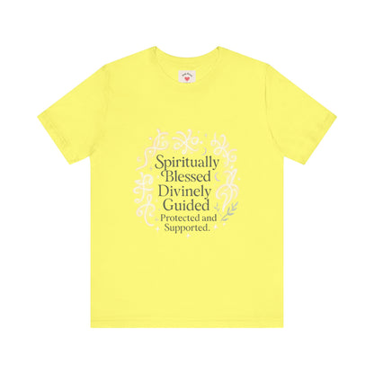Spiritually Blessed Tee — "Spiritually Blessed, Divinely Guided" Floral Graphic T-Shirt