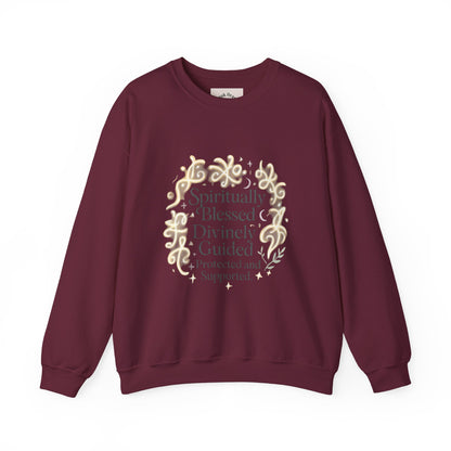 Spiritionally Blessed Crewneck Sweatshirt — "Spiritually Blessed, Divinely Guided" Inspirational Pullover