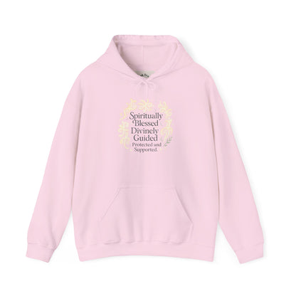 Hoodie — "Spiritually Blessed, Divinely Guided" Floral Comfort Hoodie