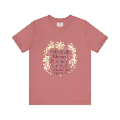 Spiritually Blessed Tee — "Spiritually Blessed, Divinely Guided" Floral Graphic T-Shirt