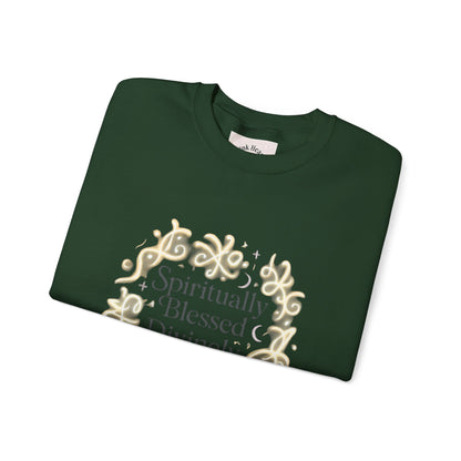 Spiritionally Blessed Crewneck Sweatshirt — "Spiritually Blessed, Divinely Guided" Inspirational Pullover