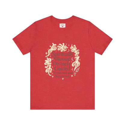 Spiritually Blessed Tee — "Spiritually Blessed, Divinely Guided" Floral Graphic T-Shirt