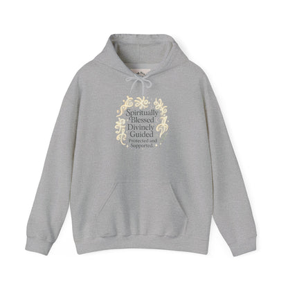 Hoodie — "Spiritually Blessed, Divinely Guided" Floral Comfort Hoodie