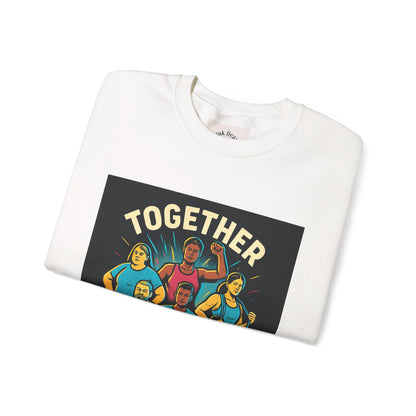 Crewneck Sweatshirt — “Together We Rise” Diversity Unity Graphic