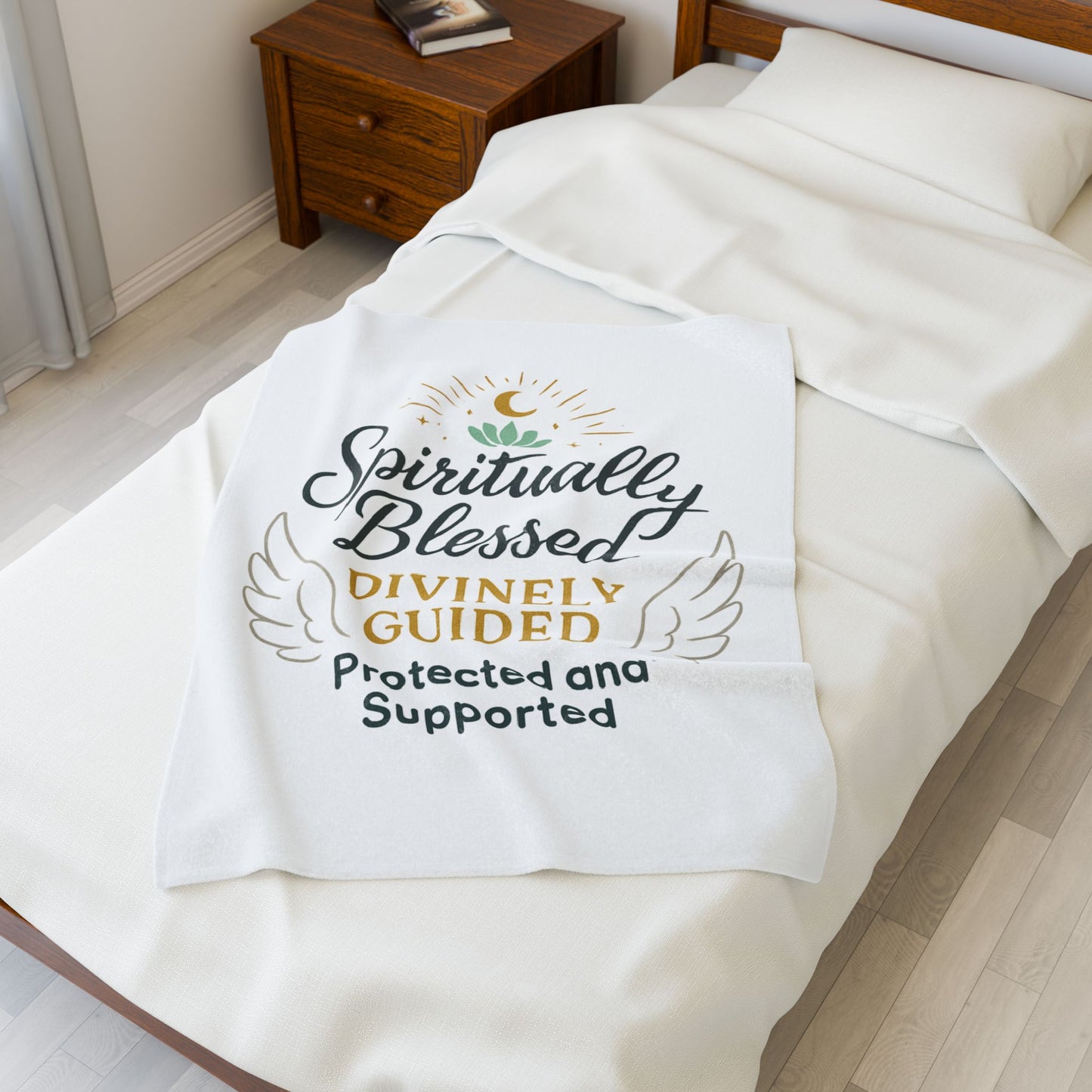 Velveteen Plush Blanket — Divine Embrace Spiritual Comfort Throw
