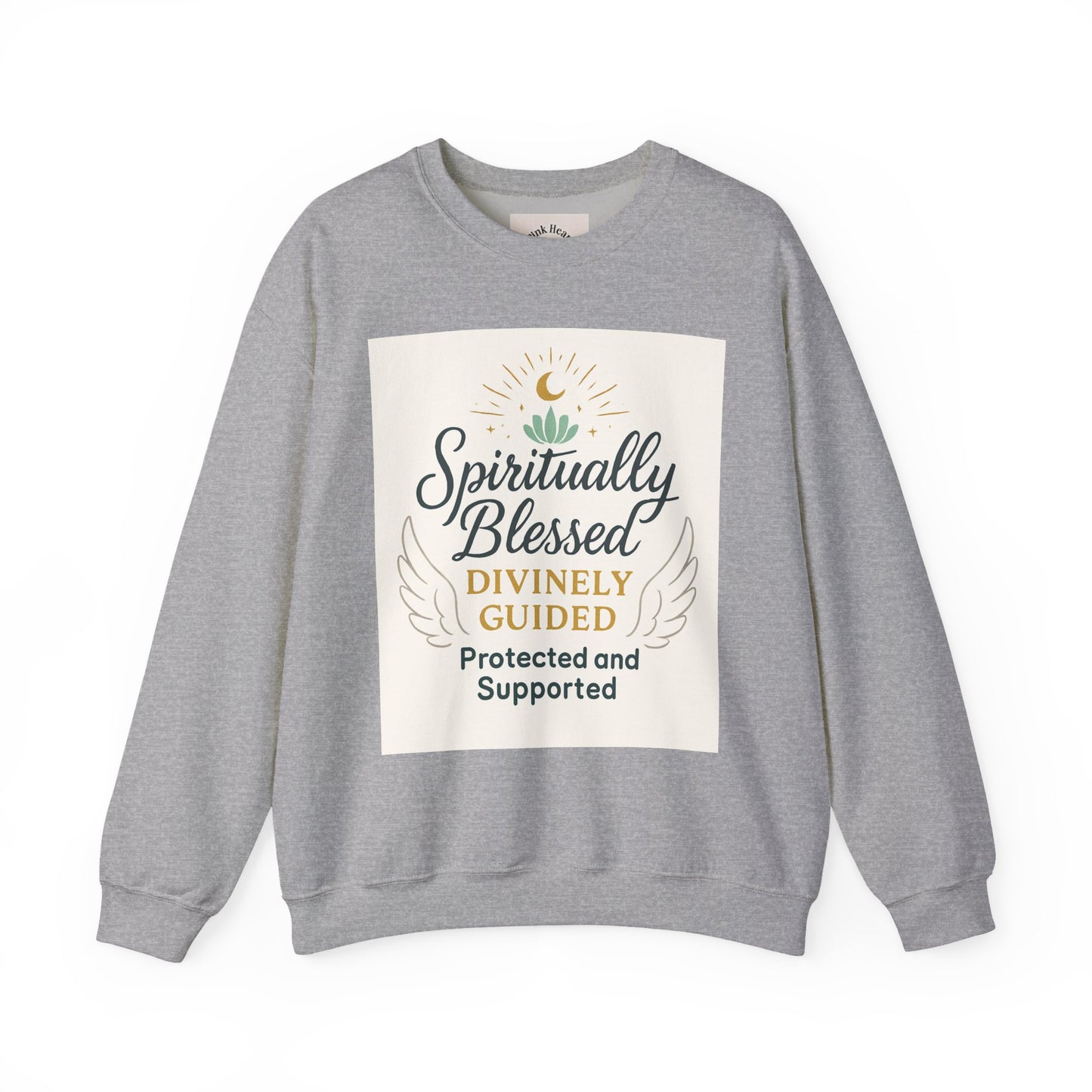 Spiritually Blessed Crewneck Sweatshirt — "Spiritually Blessed, Divinely Guided" Inspirational Pullover