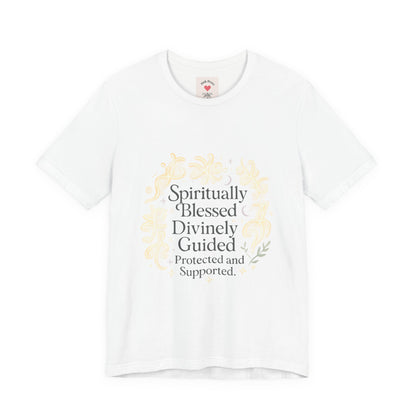 Spiritually Blessed Tee — "Spiritually Blessed, Divinely Guided" Floral Graphic T-Shirt