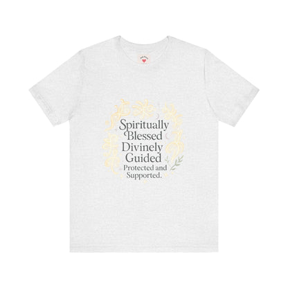 Spiritually Blessed Tee — "Spiritually Blessed, Divinely Guided" Floral Graphic T-Shirt