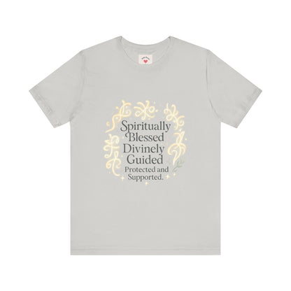 Spiritually Blessed Tee — "Spiritually Blessed, Divinely Guided" Floral Graphic T-Shirt