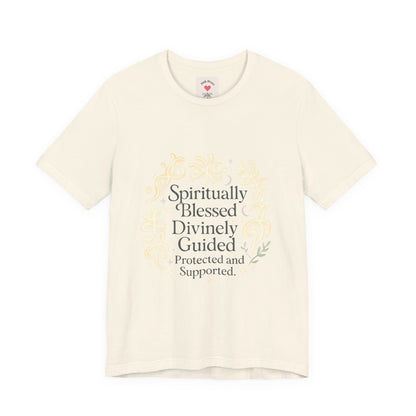 Spiritually Blessed Tee — "Spiritually Blessed, Divinely Guided" Floral Graphic T-Shirt