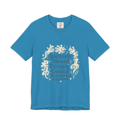 Spiritually Blessed Tee — "Spiritually Blessed, Divinely Guided" Floral Graphic T-Shirt