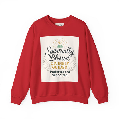 Spiritually Blessed Crewneck Sweatshirt — "Spiritually Blessed, Divinely Guided" Inspirational Pullover
