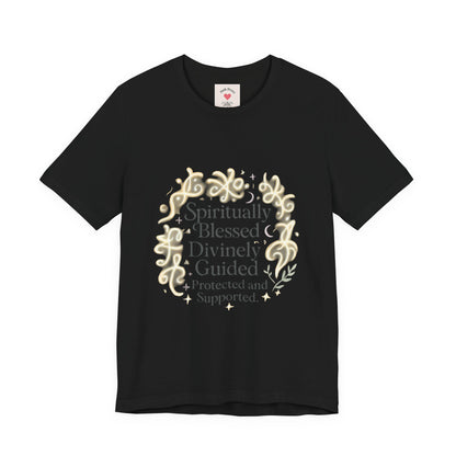 Spiritually Blessed Tee — "Spiritually Blessed, Divinely Guided" Floral Graphic T-Shirt