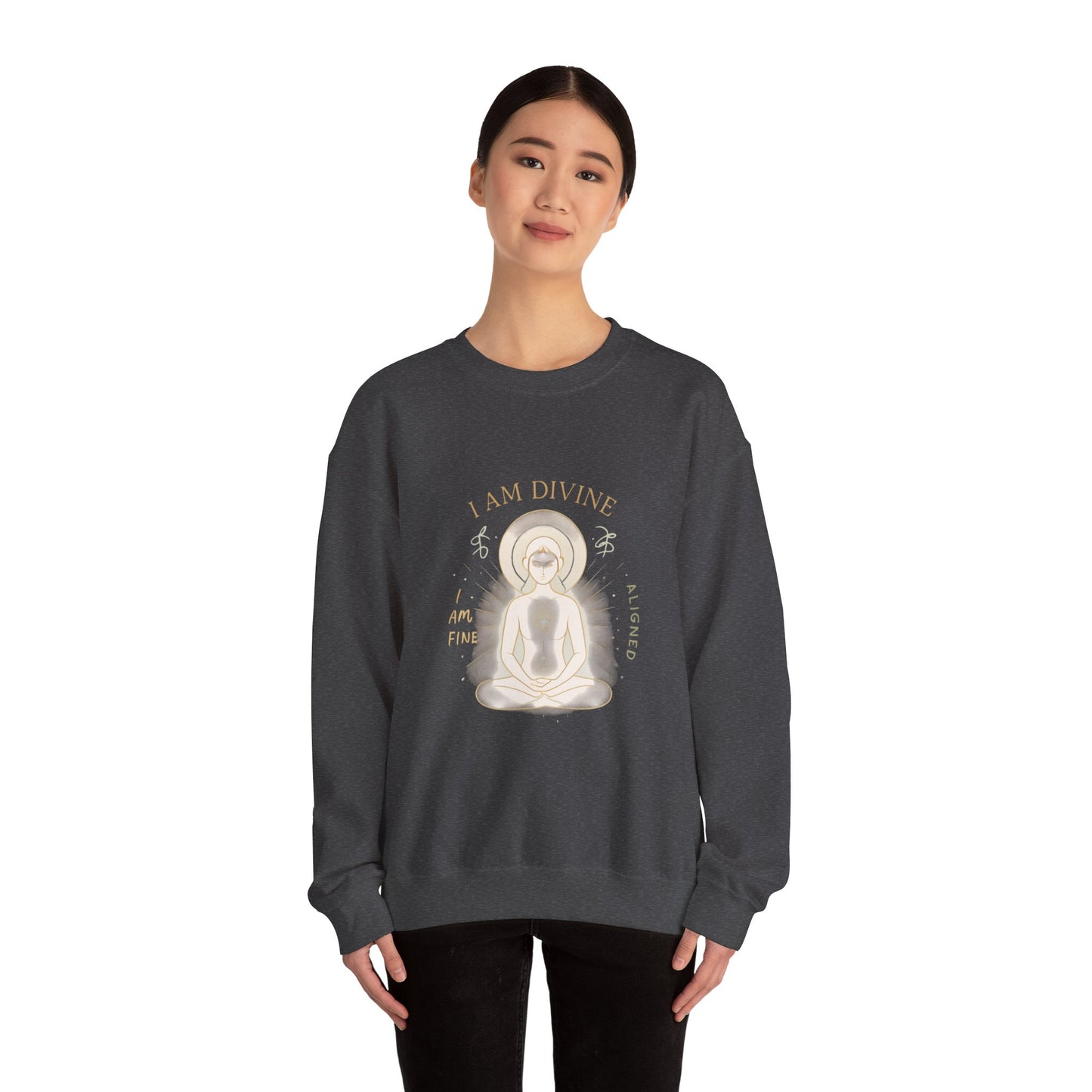Affirmations Crewneck Sweatshirt - Divine Alignment Positive Mindset