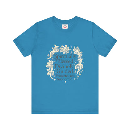 Spiritually Blessed Tee — "Spiritually Blessed, Divinely Guided" Floral Graphic T-Shirt