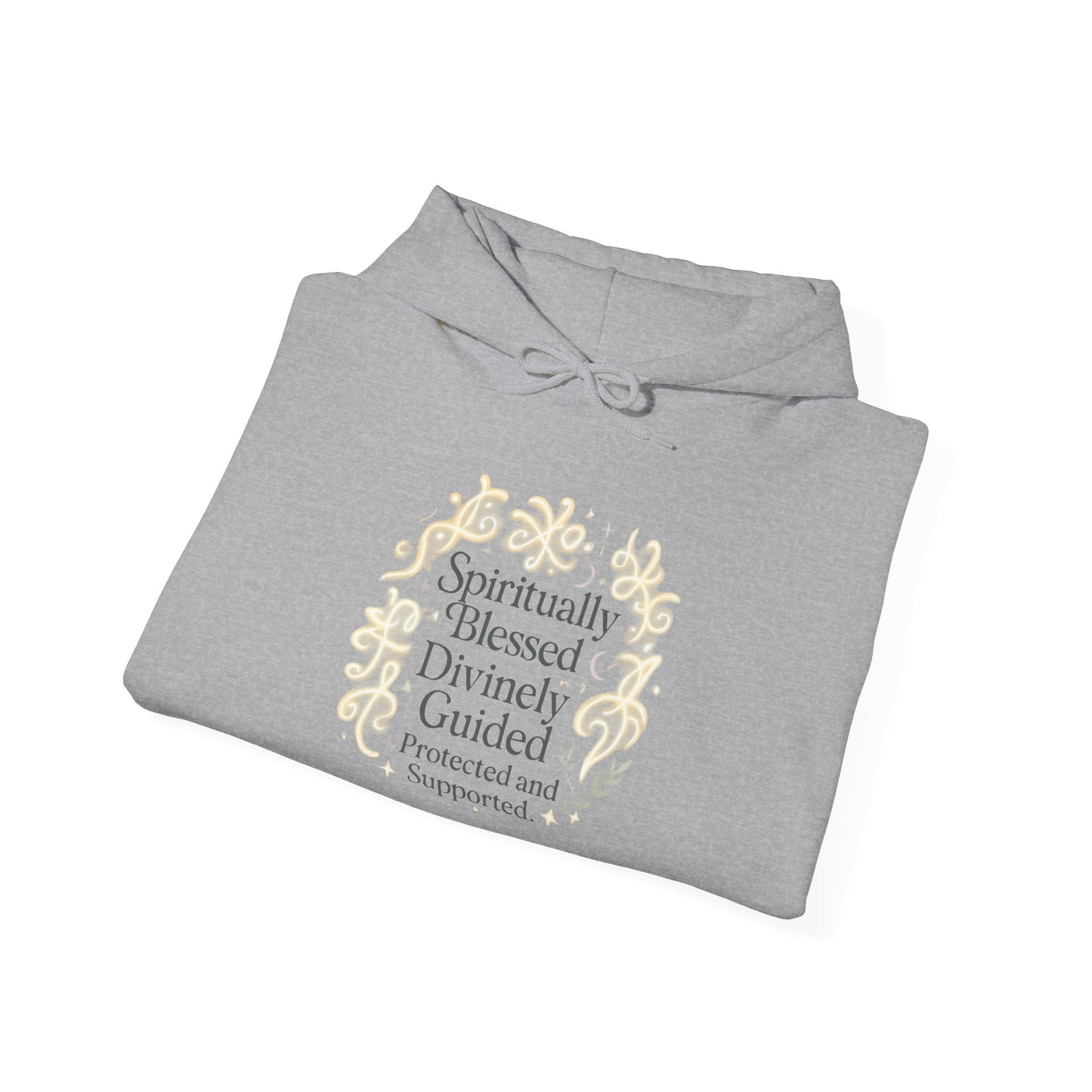 Hoodie — "Spiritually Blessed, Divinely Guided" Floral Comfort Hoodie