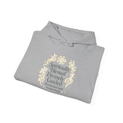 Hoodie — "Spiritually Blessed, Divinely Guided" Floral Comfort Hoodie