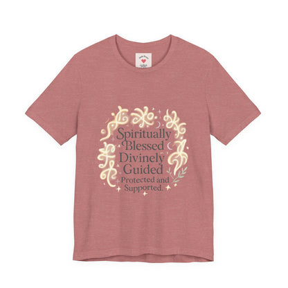 Spiritually Blessed Tee — "Spiritually Blessed, Divinely Guided" Floral Graphic T-Shirt
