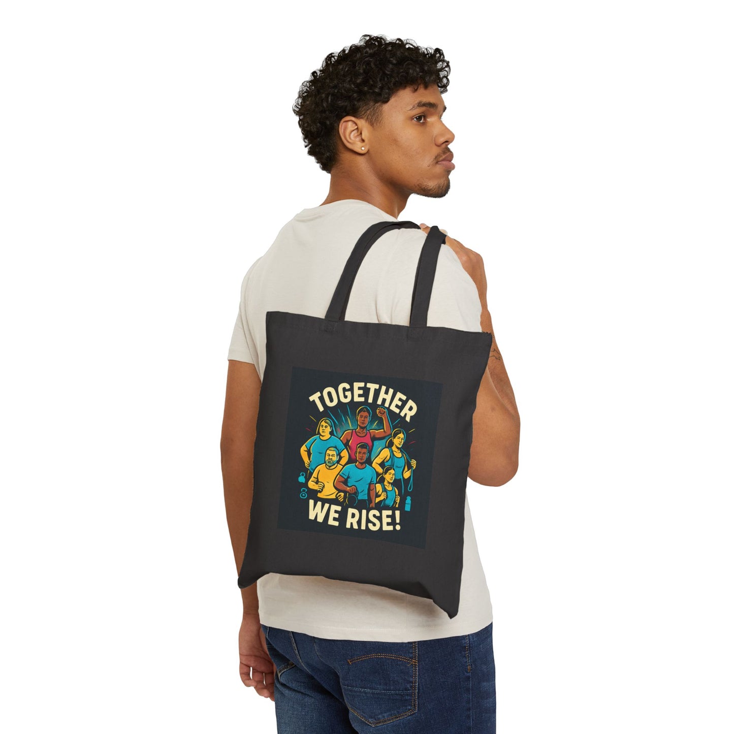 Together We Rise Tote Bag — Unity Graphic Canvas Shopper