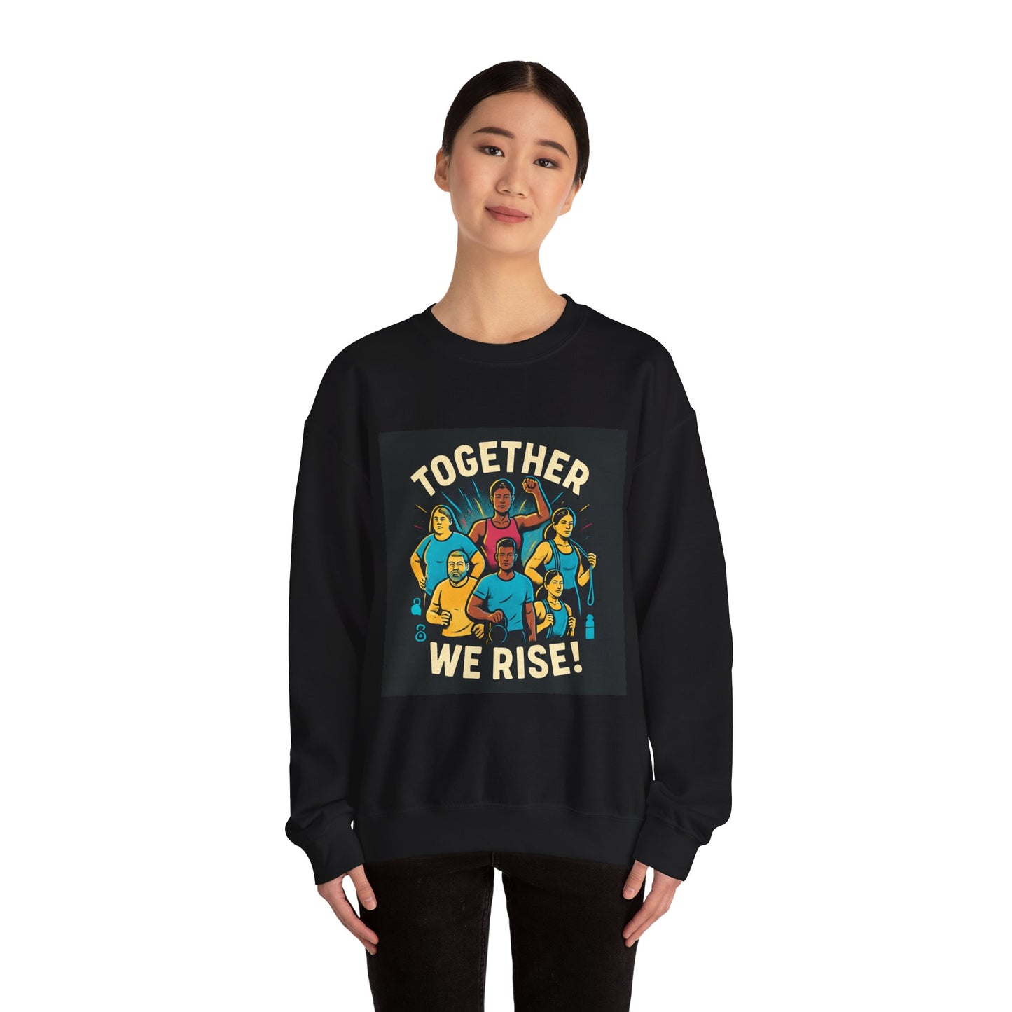 Crewneck Sweatshirt — “Together We Rise” Diversity Unity Graphic