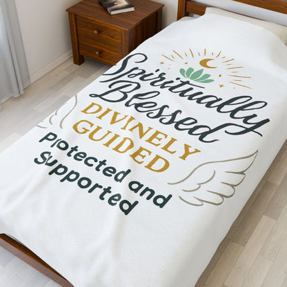 Velveteen Plush Blanket — Divine Embrace Spiritual Comfort Throw
